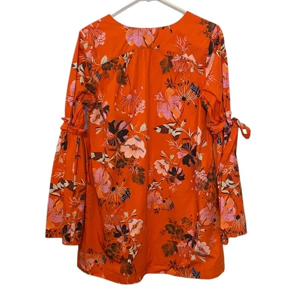 NWOT Free People Lover of Mine Orange Floral Mini Dress Small - Picture 5 of 7